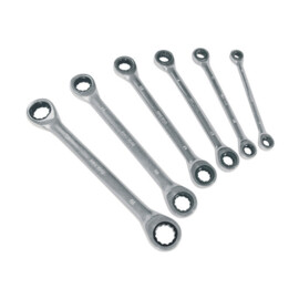 DOUBLE RING RATCHET WRENCH/SET 8-19 MM 6 DLG